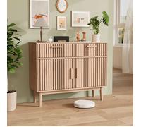 Buffet bas avec 2 portes 2 tiroirs, Buffet de salon, Meuble de rangement, Panneaux de particules, 100x35x80 cm, Moderne