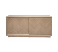 Buffet bas avec portes coulissantes en bois clair chêne L160 cm ARROW