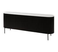 Buffet bas BARCELONA #102 noir / blanc 200x40x76 cm bois massif