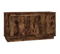 Buffet bas - Bois d'ingénierie - Chêne fumé - 102x35x55 cm - 6 compartiments - Style classique