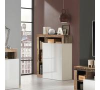 Buffet bas bois séjour 2 portes blanc brillant Blume BP