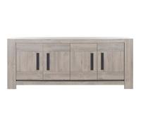 Buffet bas - Boston - Chêne gris clair - 4 portes - 2 étagères - Gami