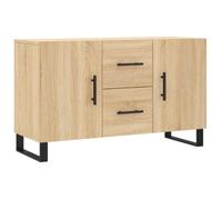 Buffet bas - Brun - Chêne Sonoma - Pieds en métal - Style scandinave et moderne