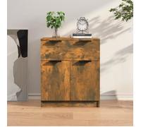 Buffet Bas - Chêne Fumé - 60x30x70 cm - 2 Portes - Bois d'Ingénierie - Style Contemporain