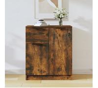 Buffet Bas - Chêne Fumé - 60x30x70 cm - 4 Portes - Bois d'Ingénierie - Style Scandinave