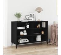 Buffet Bas - Chêne Noir - 103,5x35x70 cm - 6 Compartiments - Finition Mat