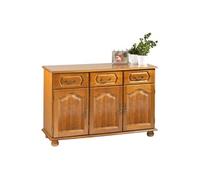 Buffet Bas Chêne Rustique 3 Portes 3 Niches 4 Niches L 120.6 H 77 P 41 cm - L 120.6 x l 41 x H 77 cm marron G