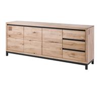 Buffet bas Chêne sauvage beige huilé massif 210x45x85 cm (BxTxH) bois massif VILLANDERS #252