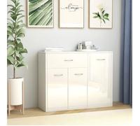 Buffet bas Contemporain - Buffet De Cuisine Commode bahut vaisselier scandinave Meuble de rangement-Blanc brillant 88x30x70 c 2478