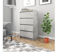 Buffet bas contemporain FYDUN - Gris béton - 4 tiroirs - 60x35x98,5 cm