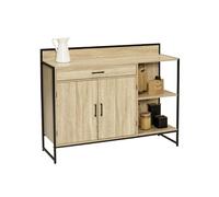 Buffet bas de cuisine 120 CM DETROIT plan de travail H.83 CM 2 portes + tiroir design industriel