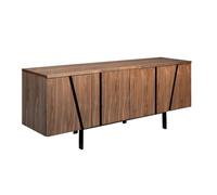 Buffet bas design elios 180cm noyer & noir - Paris Prix - 4 portes - contemporain