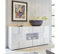 Buffet bas design laqué blanc 2 portes-2 tiroirs MADO Parent