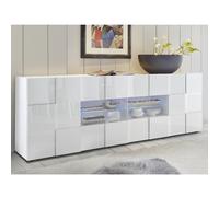 Buffet bas design laqué blanc 2portes-4 tiroirs 240cm MADO Parent