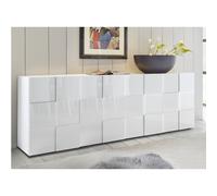 Buffet bas design laqué blanc 4 portes 240cm MADO