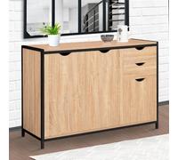 IDMarket Buffet bas DETROIT 110 cm placards et tiroirs design industriel