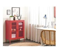 Buffet bas en acier rouge - BELIANI - WAKATIPU - 2 portes - Style industriel
