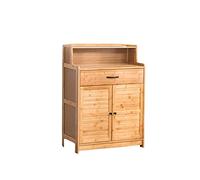 Buffet bas en bois de bambou pour salon, table de couloir avec portes, design minimaliste moderne