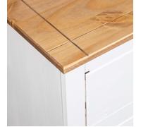 Buffet bas en bois de pin massif - MEN Panama - Blanc - 4 tiroirs - 80x40x83 cm