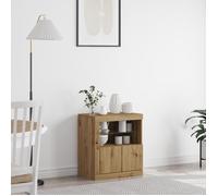 Buffet bas en chêne massif - vidaXL - Design moderne - Étagères en verre - Marron