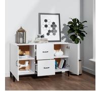 Buffet bas ESTINK - Bois d'ingénierie - Blanc - 2 portes - 2 tiroirs