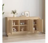 Buffet bas - ESTINK - ER1680 - Chêne sonoma - Bois d'ingénierie - 2 portes - 102x35x55 cm