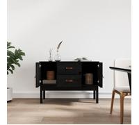 Buffet bas - ESTINK - Noir - Bois massif - 2 portes - 110x40x78 cm