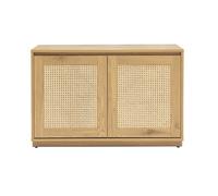 Buffet bas finition bois clair chêne et cannage rotin L96 cm SEVILLE