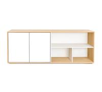 Buffet bas scandinave finition bois clair et blanc L190 cm EZIA