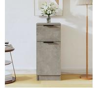 Buffet Bas - Gris Béton - 2 Portes - Bois d'Ingénierie - Style Scandinave - 70 cm de Hauteur