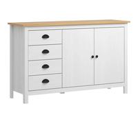 Buffet bas - Hill Range - Blanc - Bois massif - 4 tiroirs et 2 portes