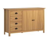 Buffet bas - Hill Range - Marron miel - Bois massif - 4 tiroirs et 2 portes