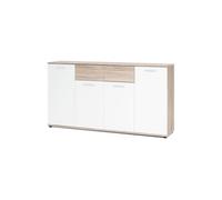 Buffet bas JACKY modèle JACKY 160 cm 4 portes 4 tiroirs chêne blanc