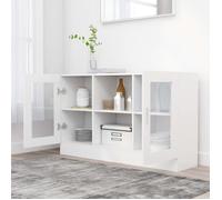 Buffet bas - JILI - Blanc Armoire à vitrine - pour salon - Blanc 120x30,5x70 cm Bois d'ingénierie FR116