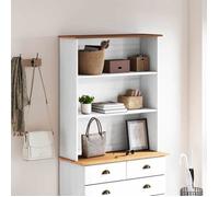 Buffet bas - JILI - Blanc Hutch ASKIM - pour salon - Blanc 91 x 30 x 104 cm Bois massif en pin FR114
