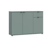 Buffet bas laqué vert sauge GANYMEDE 3 portes 1 tiroir 119,8 cm
