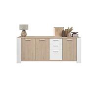 Buffet bas LOFT Chene 3 portes 3 tiroirs PARISOT