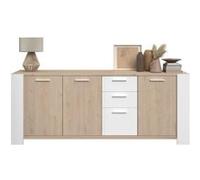 Buffet bas LOFT Chene 3 portes 3 tiroirs PARISOT
