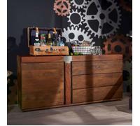Buffet bas Manguier brun laqué massif 160x45x75 cm (BxTxH) bois massif AMSTERDAM #10