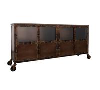 Buffet bas Manguier brun laqué massif 180x40x90 cm (BxTxH) bois massif HEAVY INDUSTRY #215