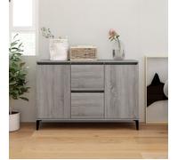 Buffet 104 X 35 X 70 Cm Gris Sonoma Bois Contreplaqué Design Minimaliste Fixation Murale Marron