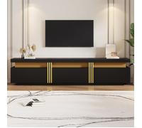 Buffet bas moderne Armoire TV avec aspect marbre, buffet TV, commode TV, 200 x 40 x 42 cm - Pour téléviseurs jusqu'à 90 pouces, Tr