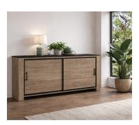Buffet bas moderne en bois avec portes coulissantes OLIVE