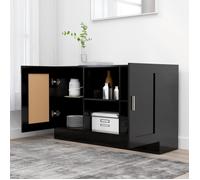 Buffet bas noir SWT - Aggloméré - 120x30,5x70 cm - 2 portes - 1 tiroir - contemporain