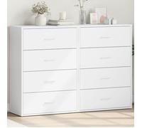 Buffet bas - OMABETA - HGA02969 - 2 pcs - Bois d'ingénierie - Blanc - 60x31x84 cm