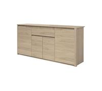 Buffet bas Panneau de particules Décor chene dakota 4 portes 1 tiroir Betty L 185