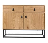 Buffet bas - PARIS PRIX - Abbott - 2 portes - 2 tiroirs - Naturel & Noir