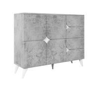 Buffet bas pour cuisine avec tiroirs, commode avec forme de panneau spéciale, esthétique moderne, 120×35,5×94 cm, Gris | Aosom France