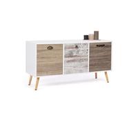 IDMarket – Buffet bas Bahia scandinave 113 cm 3 portes