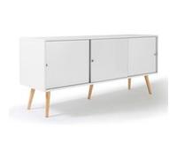 IDMarket - Buffet Bas scandinave 135 cm Effie 3 Portes Bois Blanc